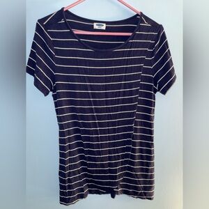 Striped Navy and White Women's maternity/nursing Top